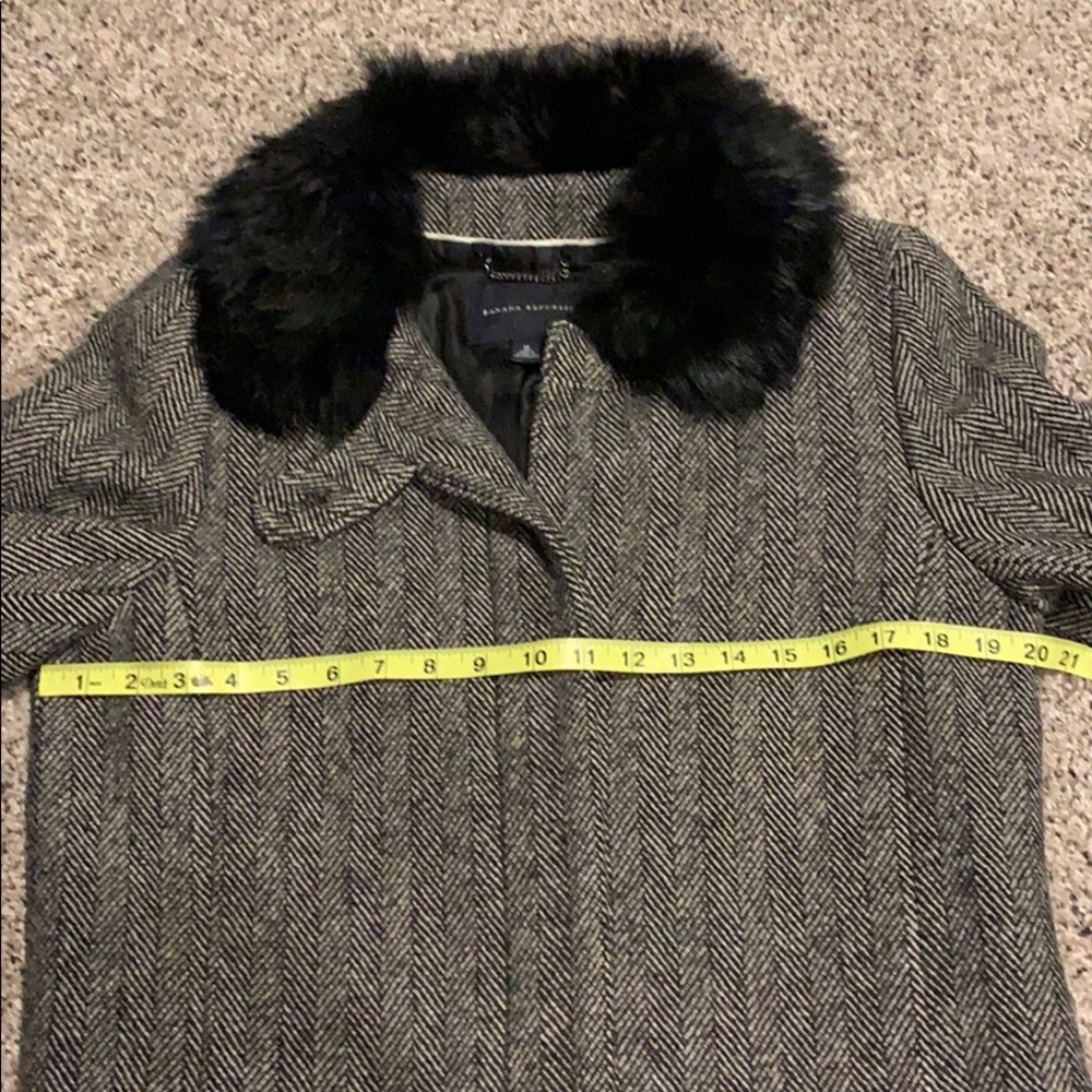 Banana Republic Wool Winter Coat w/ Lamb Collar - Picture 5 of 8